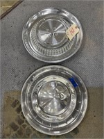 2 Metal Hubcaps 15" 1 is Chevy