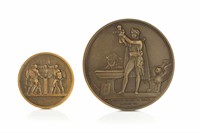 TWO BRONZE NAPOLEON MEDALLIONS