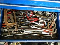 Contents of Drawer, C-Clamps, Wrenches etc