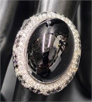 18k Designer Black Onyx & Diamond Ring