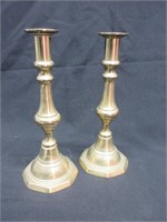 A Pair of Brass Push Up Candlesticks | Circa 1850