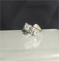 Vintage Double Diamond Crossover Forever Ring