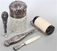 4pc Victorian Sterling Silver Writing Set