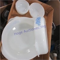 Fire King dishes, blue flower pattern