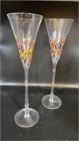 Leonardo Murano Millefiori Champagne Flutes