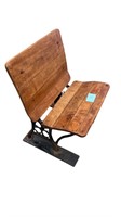 Antique slat wood school desk
