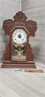 Waterbury Gingerbread Clock w/ Key. Works But