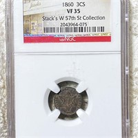 1860 Three Cent Silver NGC - VF35
