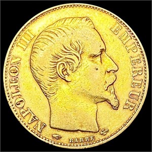1855-A France .1867oz Gold 20 Francs CLOSELY