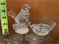 2 Waterford crystal birds