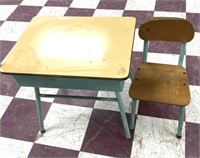 Vintage children’s school desk and chair