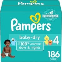 Pampers Baby Dry Diapers, Size 4, 186ct