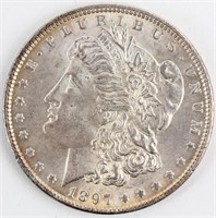 Coin 1897 Morgan Silver Dollar Almost Unc.