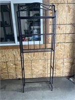 3-Tier Brown Metal Shelf