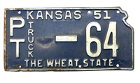1951 Kansas License Plate