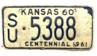 1960 Kansas License Plate