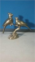 Pair of brass Cardinals on a branch 7 in tall