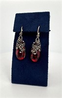 Sterling Silver Marcasite Tear Drop Earrings