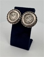 Sterling Silver Ancient Roman Coin Earrings
