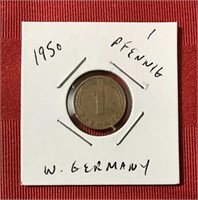 1950 Germany 1 Pfennig