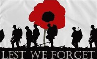 War Memorial "Lest We Forget" Flag, 60x35"