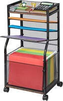 5-Tier Rolling File Cart with Hanging File Folders