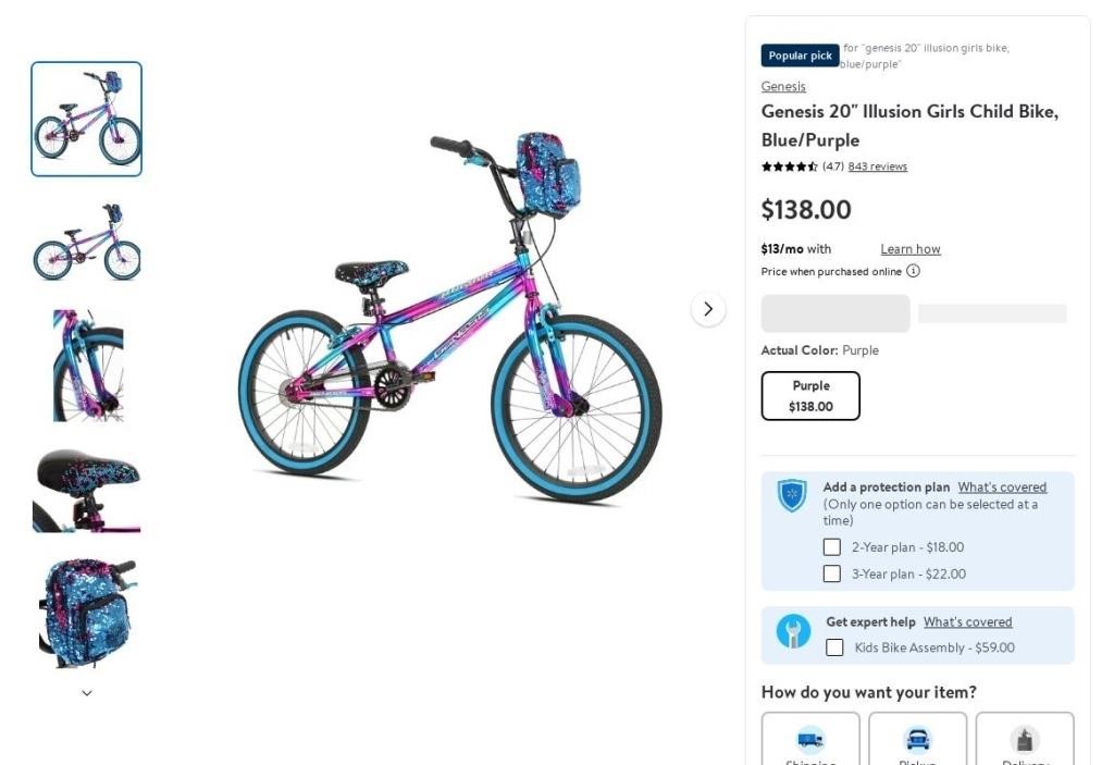 FM8501  Genesis 20 Illusion Girls Bike