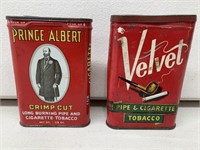 2 x Tobacco Tins inc Prince Albert and Velvet
