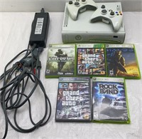 Xbox 360 with joysticks and games