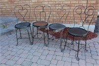 Vintage French Bistro Metal Wire Parlor Chairs