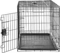 Wire Dog Crate with Tray, Single Door 36x23x25InBk