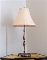 Vintage Turned Brass Table Lamp