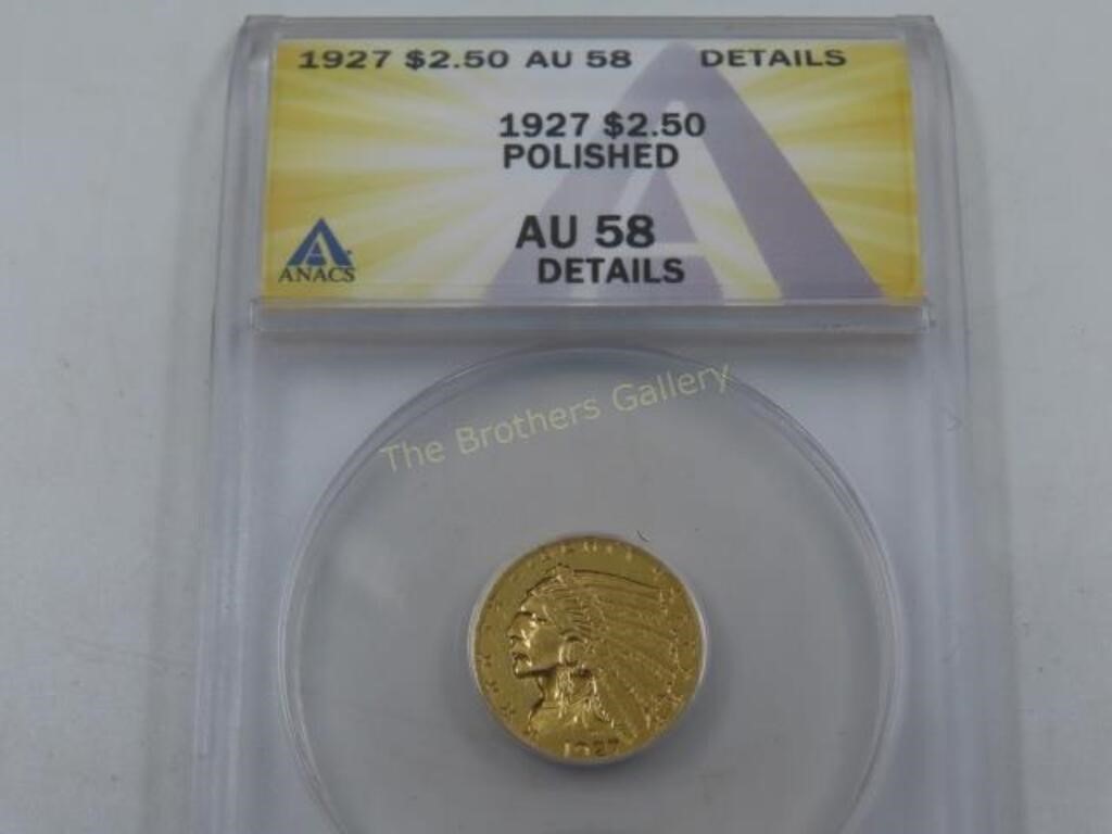 1927 $2.50 Gold Indian Head Quarter Eagle,