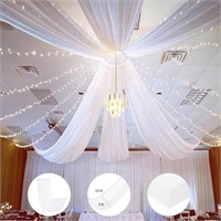 White Chiffon Ceiling Panels 6 Panels 5ftx10ft