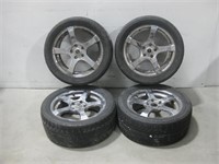 Four Liquid Metal Rims W/G-Force Tires See Info