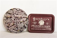 (2) Hershey's Milk Chocolate Tin Trays