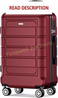 SHOWKOO Luggage Set  PC+ABS  24in Wine Red