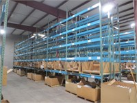 NICE 7 section wide pallet racking, 70 bars