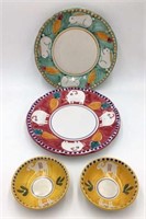 4 Pieces of Solimene Italian Ceramic Dishes