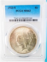 Coin 1923-S Peace Silver Dollar PCGS MS63