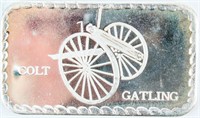 Coin Colt Gatling Gun 1 Ounce .999 Silver Bar