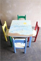 Wooden Childrens Table & Chairs