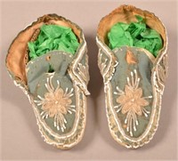 Pair of Mid 19th Cent. Iroquois Mocassins, Child's