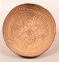 Antique Apache Coiled Basket 12" Dia., Bowl Shaped