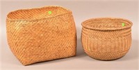 2 Native Made Baskets, 14 1/2" Dia. 11" Possibly Y