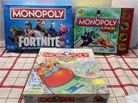 3 MONOPOLY GAMES COMPLETE