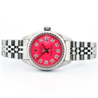 Rolex DateJust SS Hot Pink Diamond 26 Watch