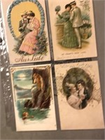 Large grouping of antique postcards