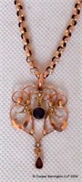 Edwardian 9ct Rose Gold Amethyst Necklace