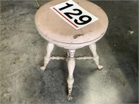 Vintage wooden swivel stool w/ claw feet